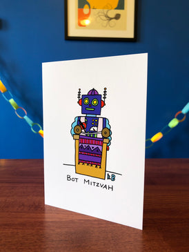 Bot Mitzvah Greeting Card (5" x 7", with envelope)