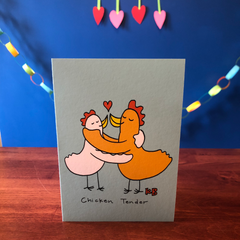 Chicken Tender Valentine's Day Greeting Card (5" x 7", with envelope)