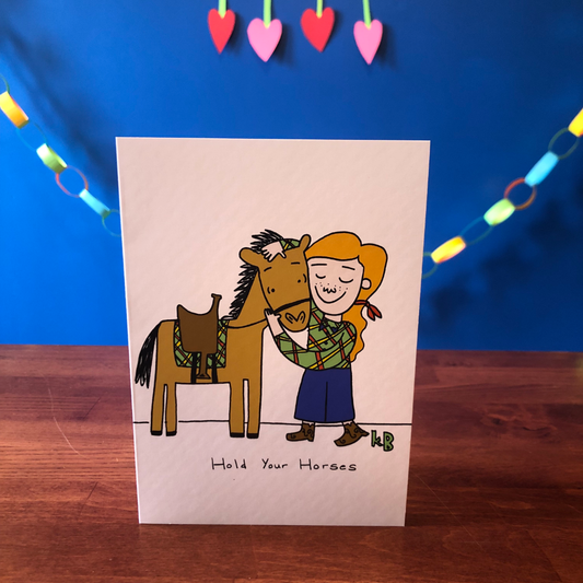 Hold Your Horses Valentine's Day Greeting Card (5" x 7", with envelope)