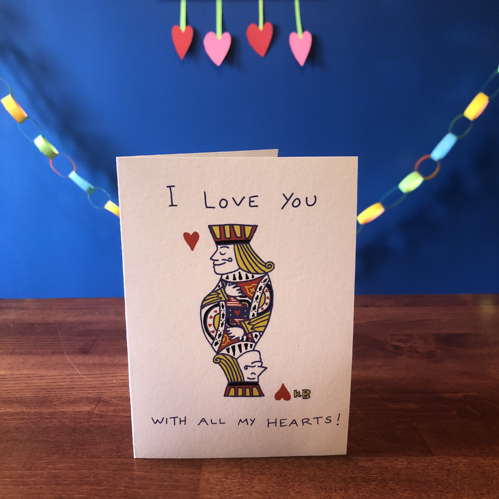 I Love You with All My Hearts  (Jack) Greeting Card (5" x 7", with envelope)