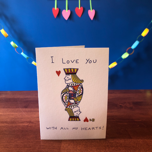 I Love You with All My Hearts  (Jack) Greeting Card (5" x 7", with envelope)