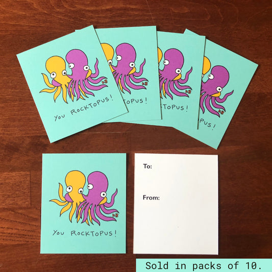 You Rocktopus Pack of Classroom Valentine's Day Cards (3.6" x 4.25", pack of 10)