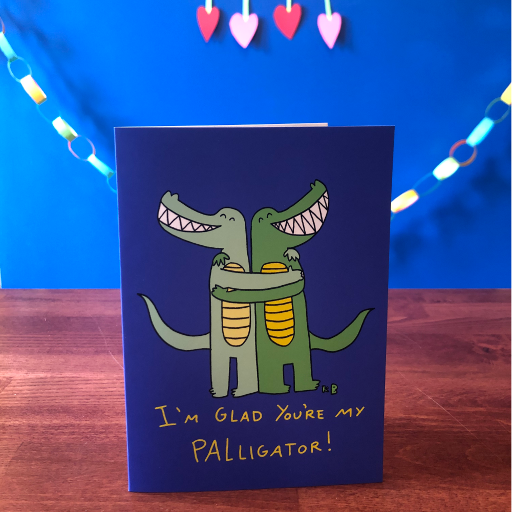 Palligators Valentine's Day Greeting Card (5" x 7", with envelope)