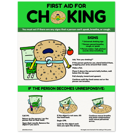Bagel-Themed First Aid for Choking Poster